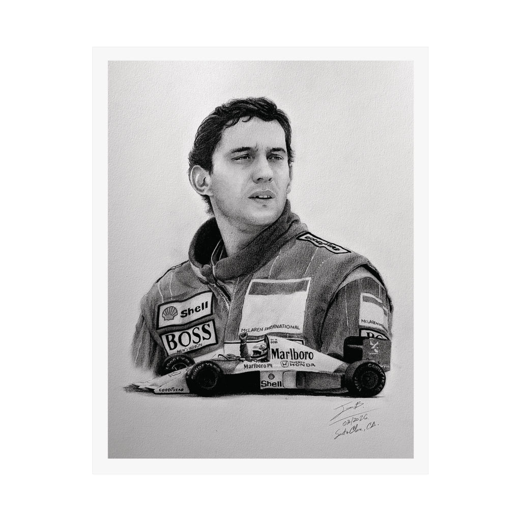 Ayrton Senna - Graphite Portrait Print (11x14)