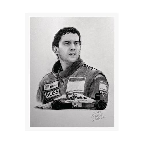Ayrton Senna - Graphite Portrait Print (11x14)