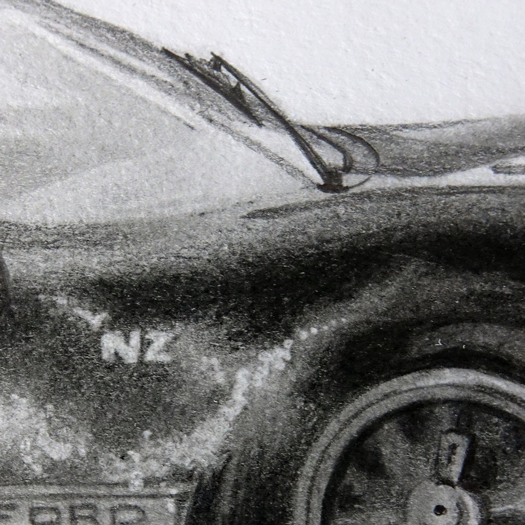 Ford GT40 - Graphite Portrait Print (11x14)