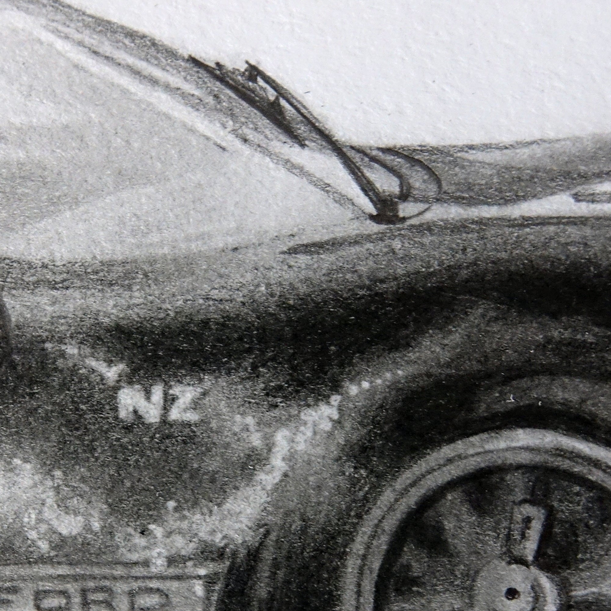 Ford GT40 - Graphite Portrait Print (11x14)