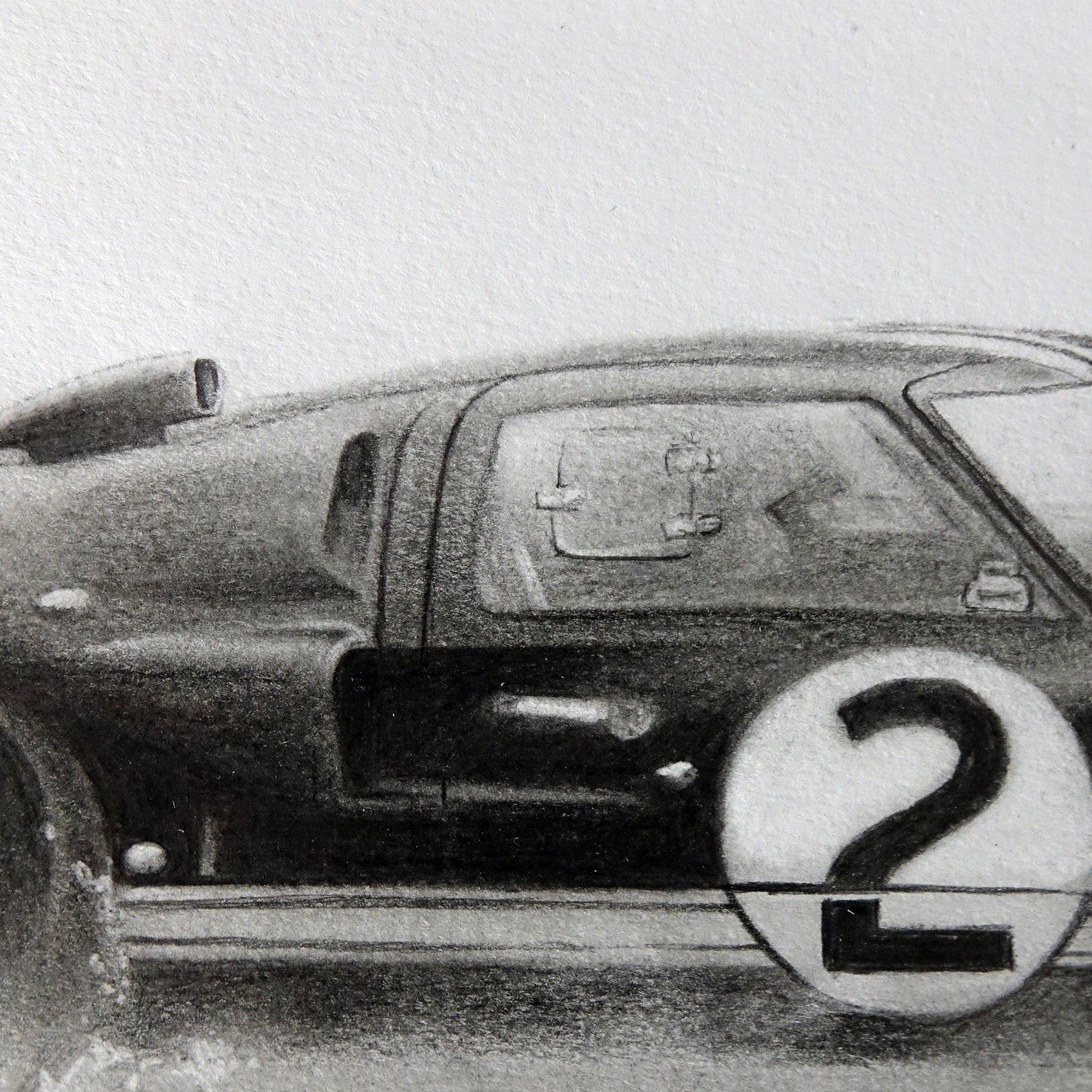 Ford GT40 - Graphite Portrait Print (11x14)