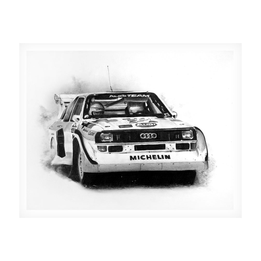 Audi Quattro S1 — Graphite Art Print (11x14)