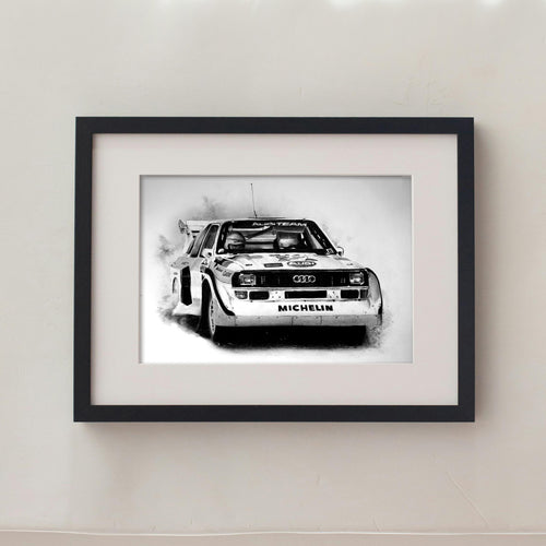 Audi Quattro S1 — Graphite Art Print (11x14)
