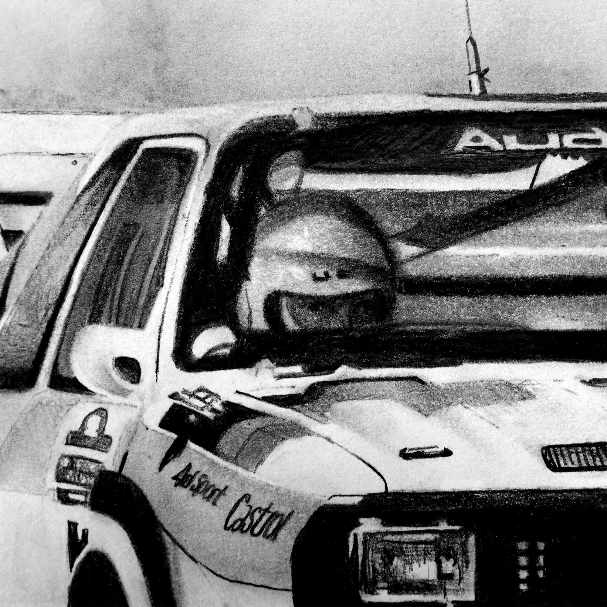 Audi Quattro S1 — Graphite Art Print (11x14)