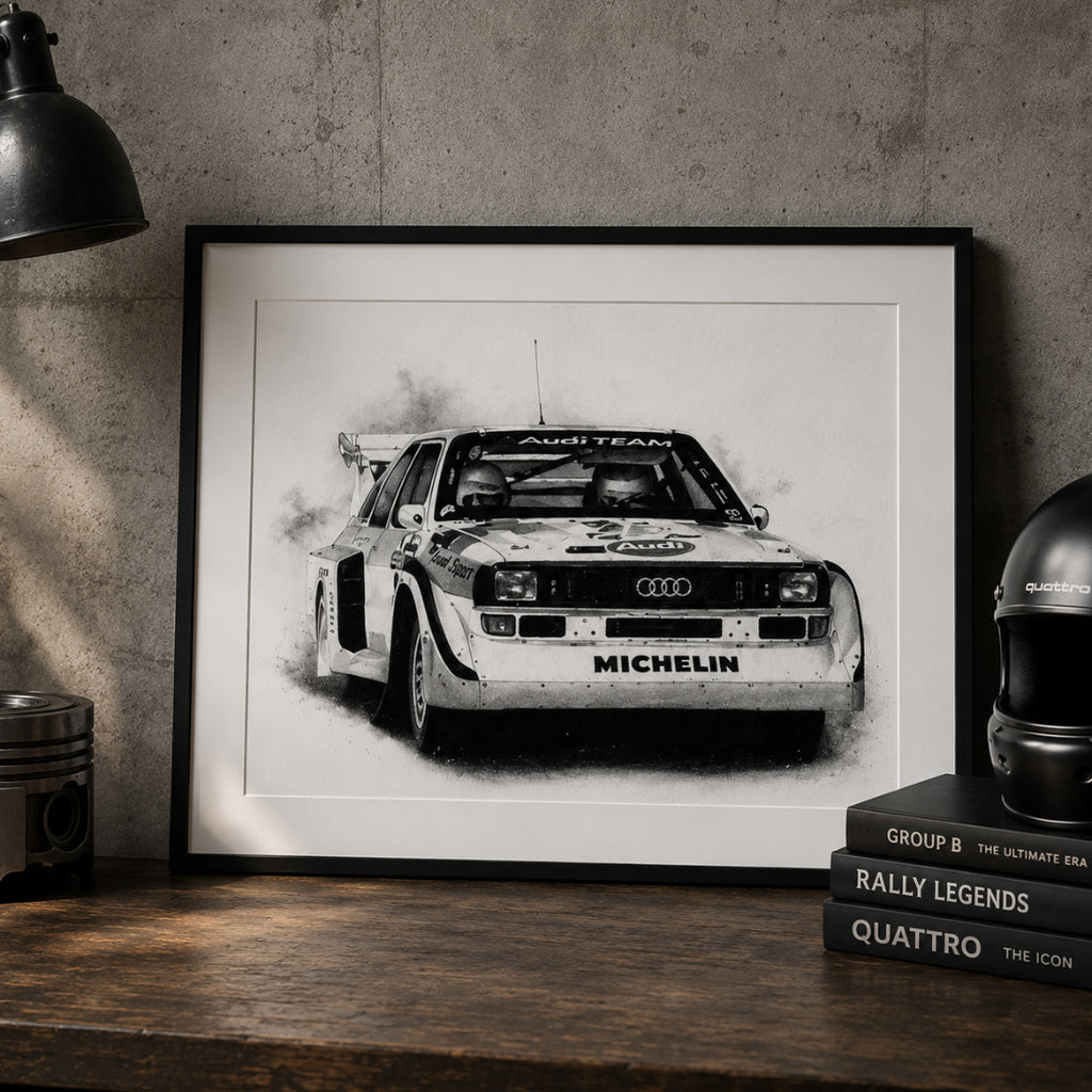 Audi Quattro S1 — Graphite Art Print (11x14)