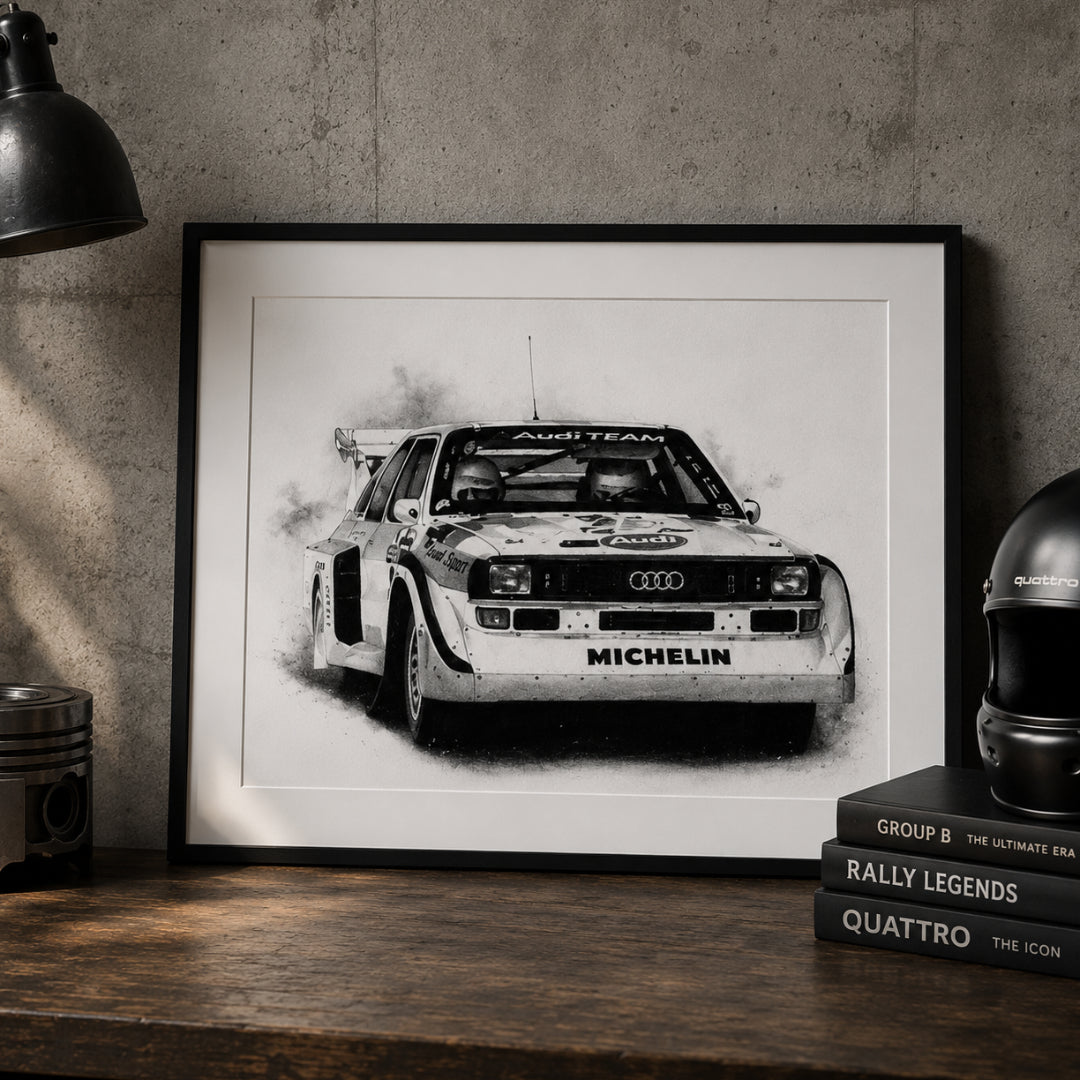 Audi Quattro S1 — Graphite Art Print (11x14)