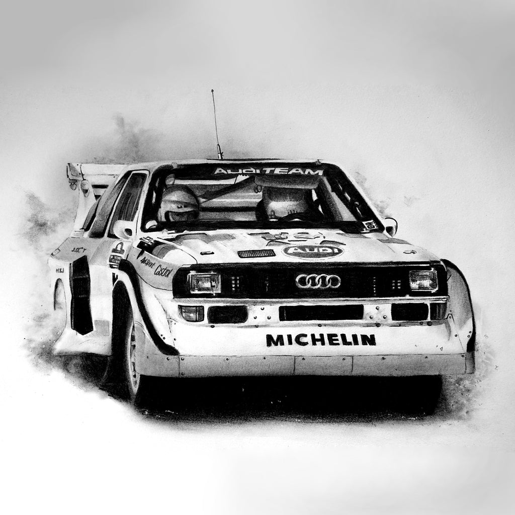 Audi Quattro S1 — Graphite Art Print (11x14)