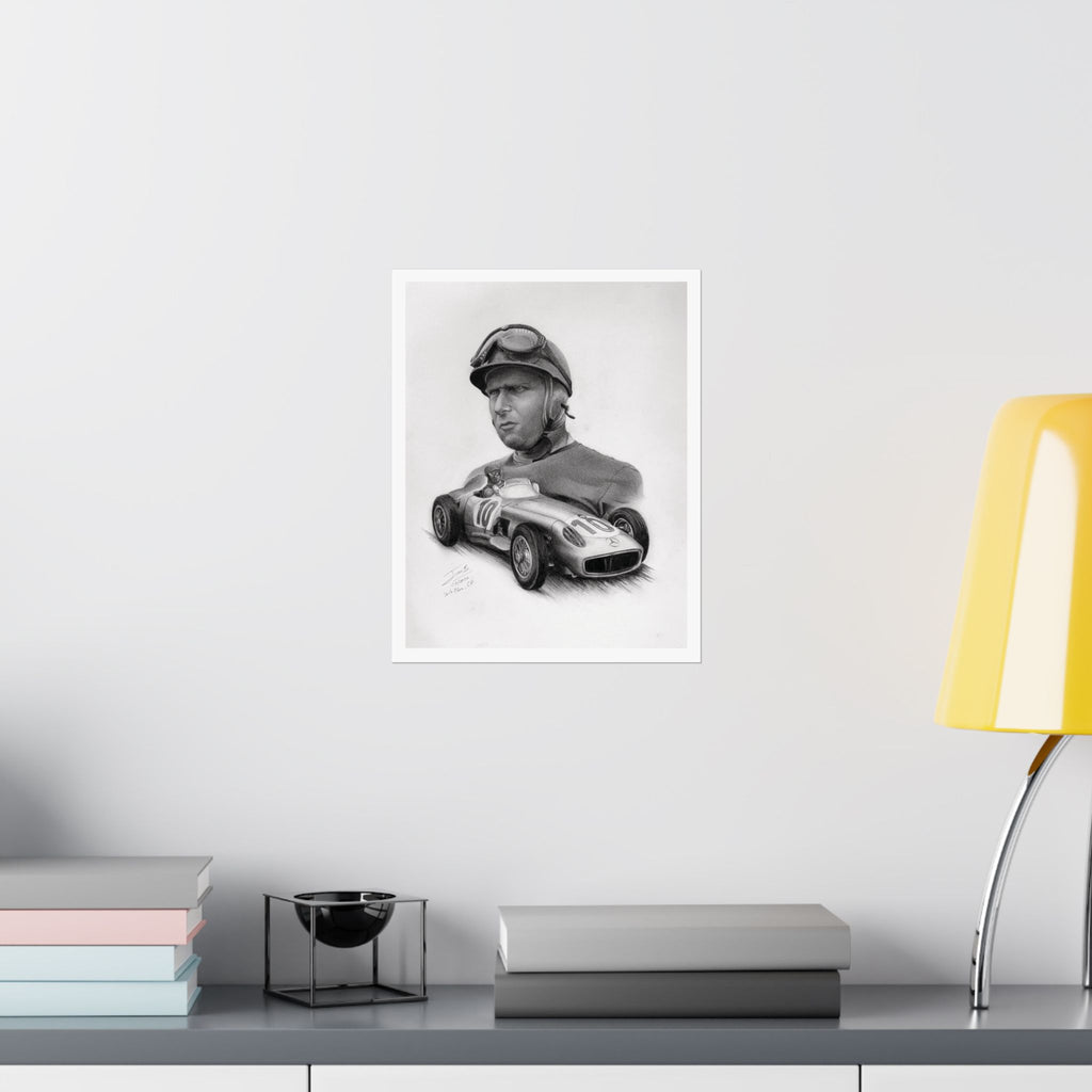 Juan Manuel Fangio — Graphite Portrait Print (11x14)